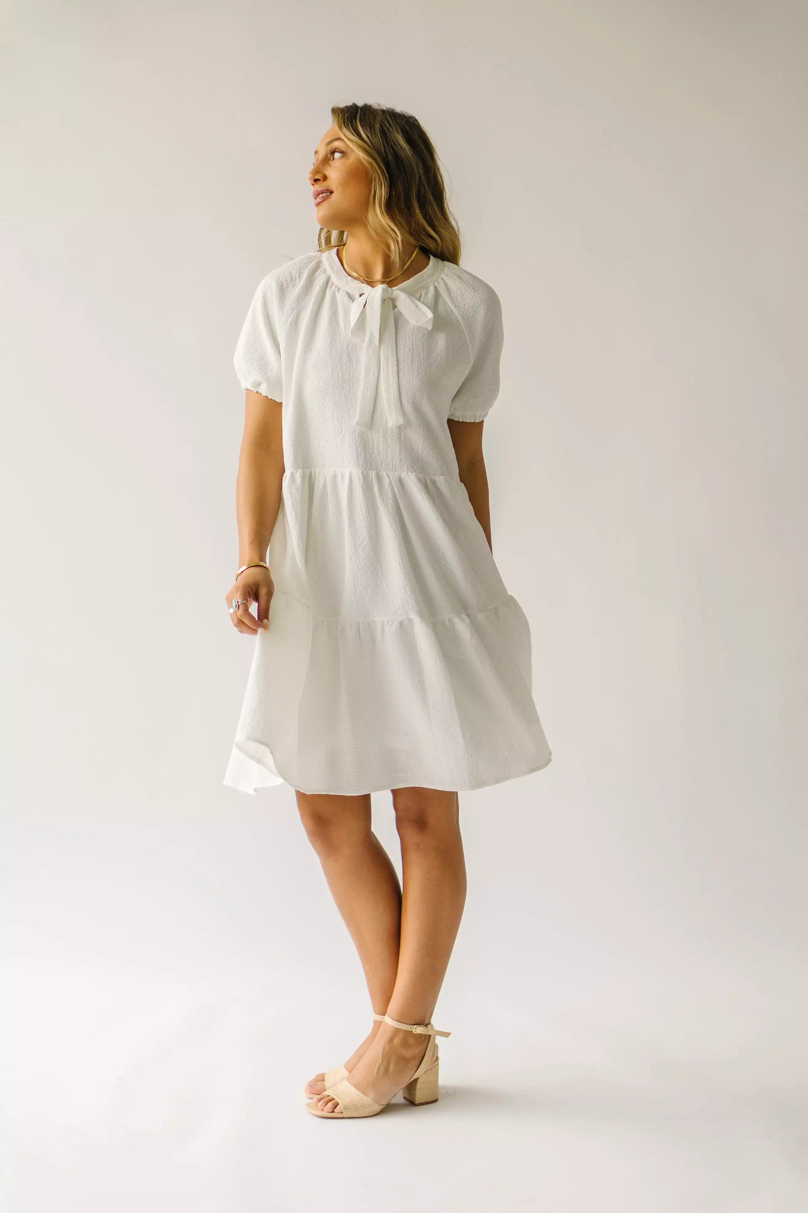 The Birdie Babydoll Dress in Ivory