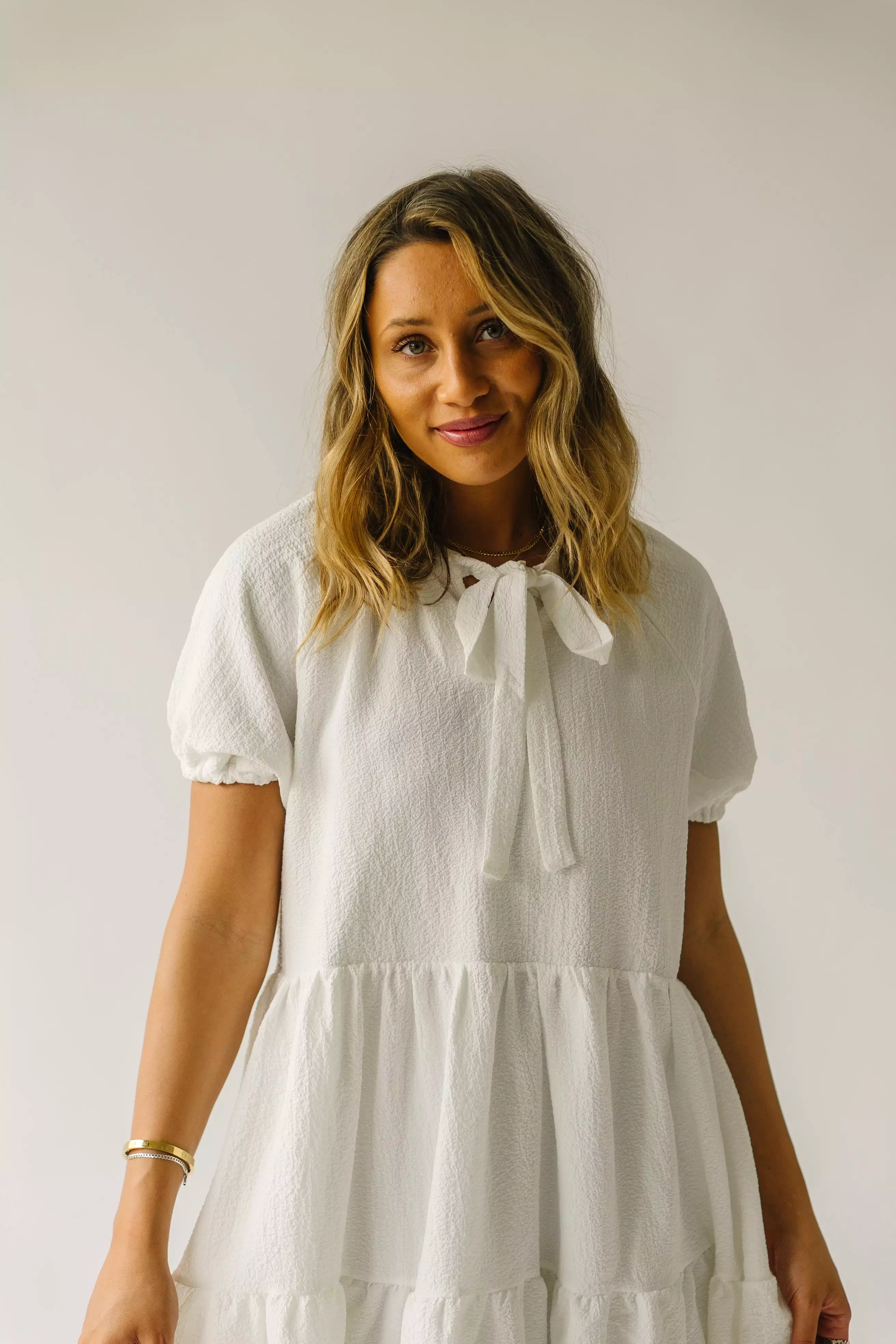 The Birdie Babydoll Dress in Ivory