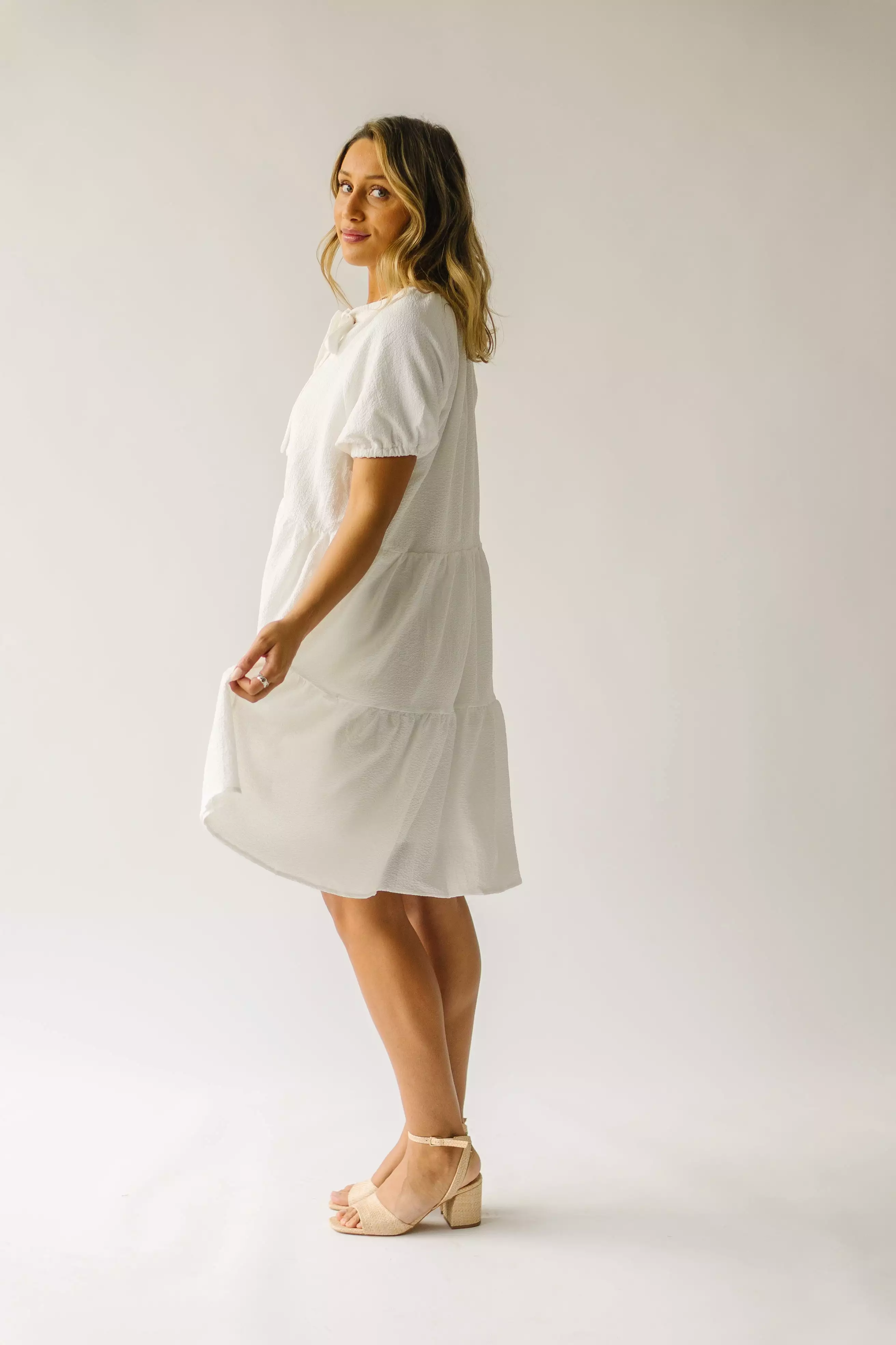 The Birdie Babydoll Dress in Ivory