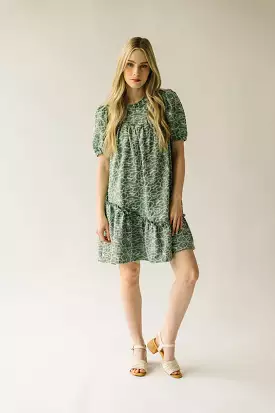 The Enfield Asymmetrical Embroidered Dress in Green