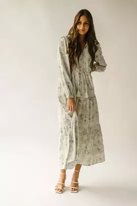 The Kerling Floral Maxi Dress in Grey Multi