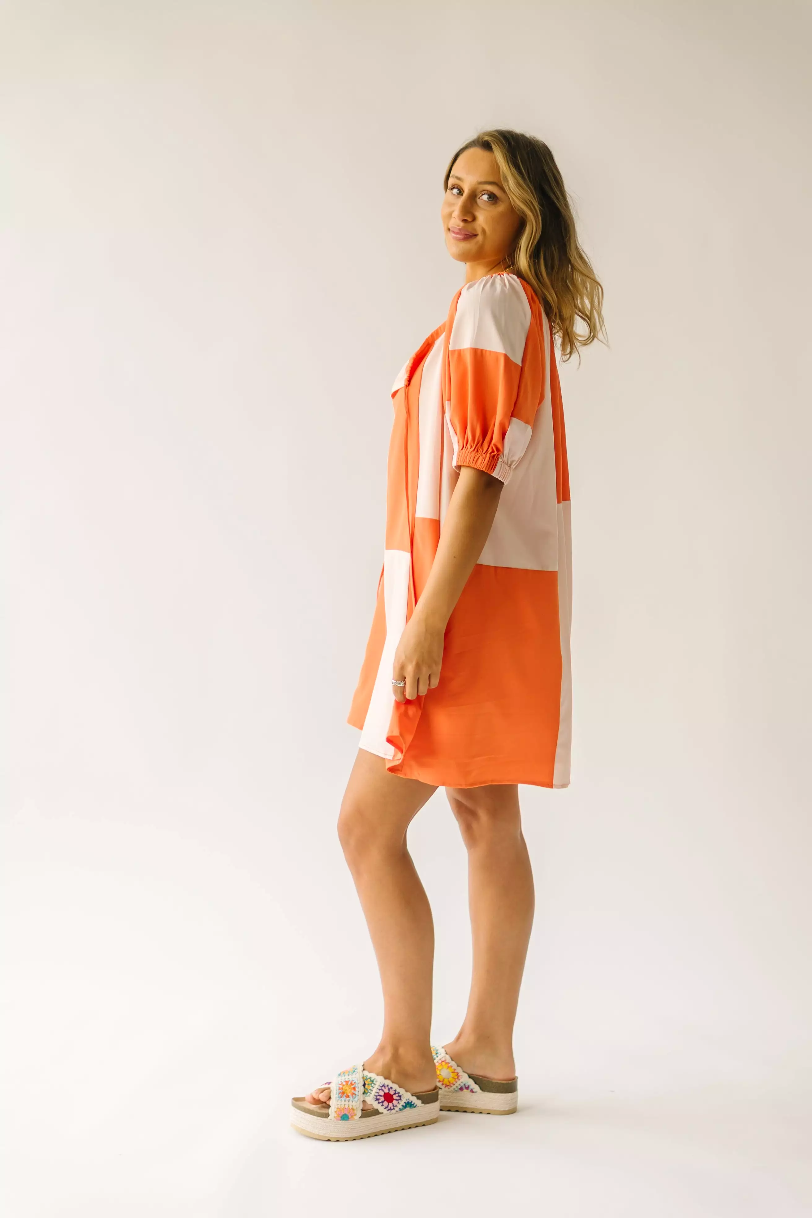 The Maysville Colorblock Dress in Orange Multi