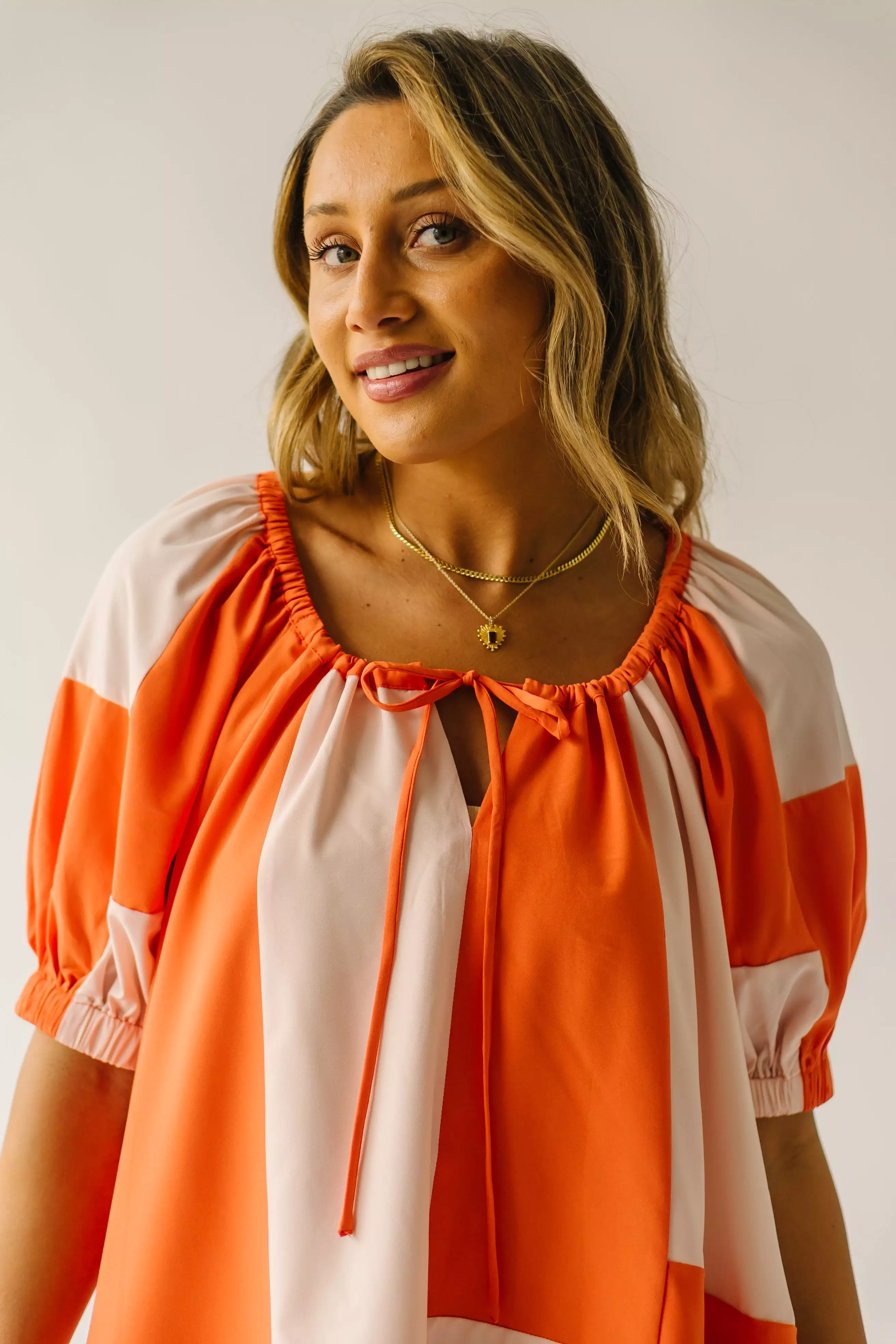 The Maysville Colorblock Dress in Orange Multi