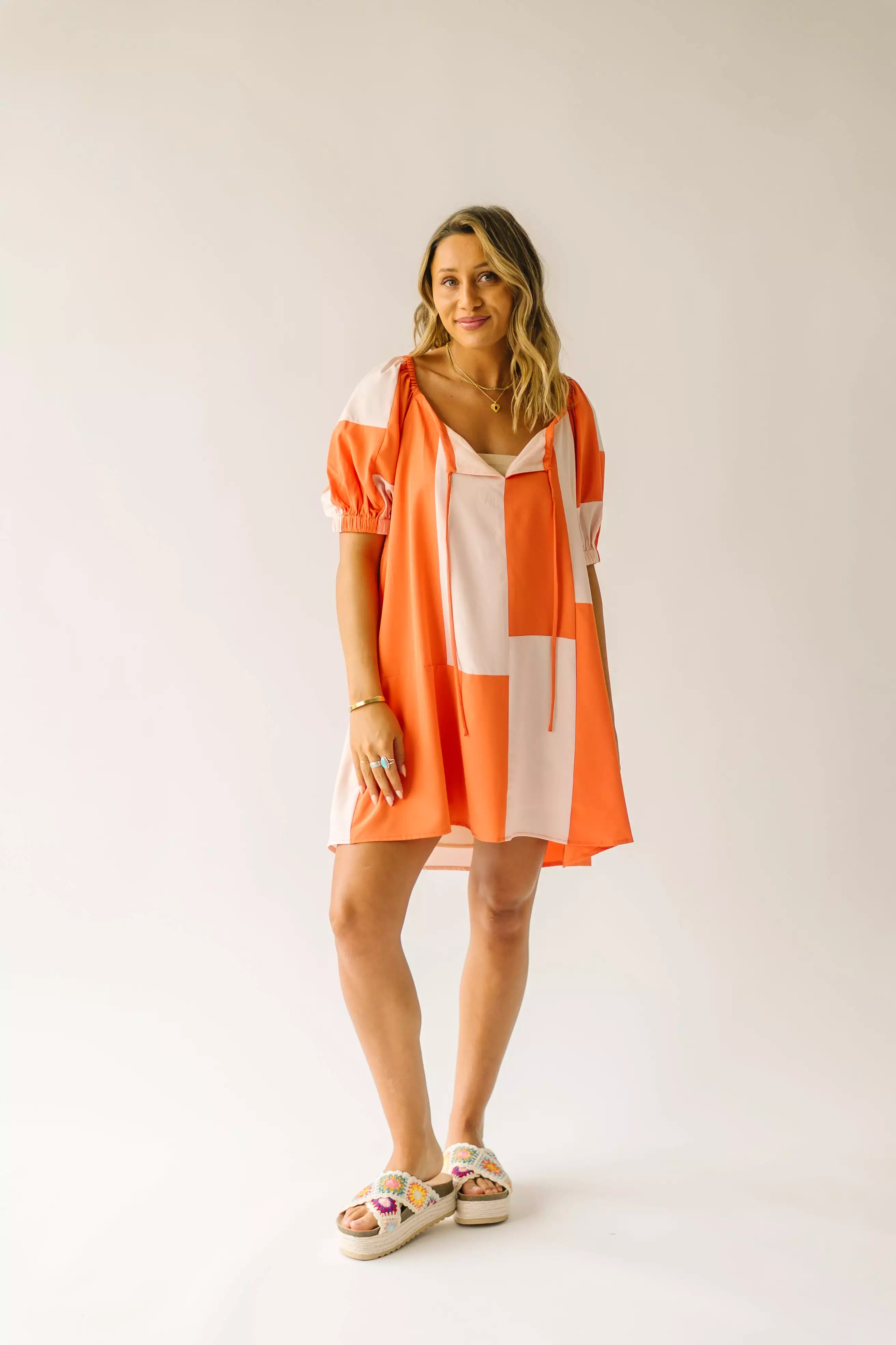 The Maysville Colorblock Dress in Orange Multi