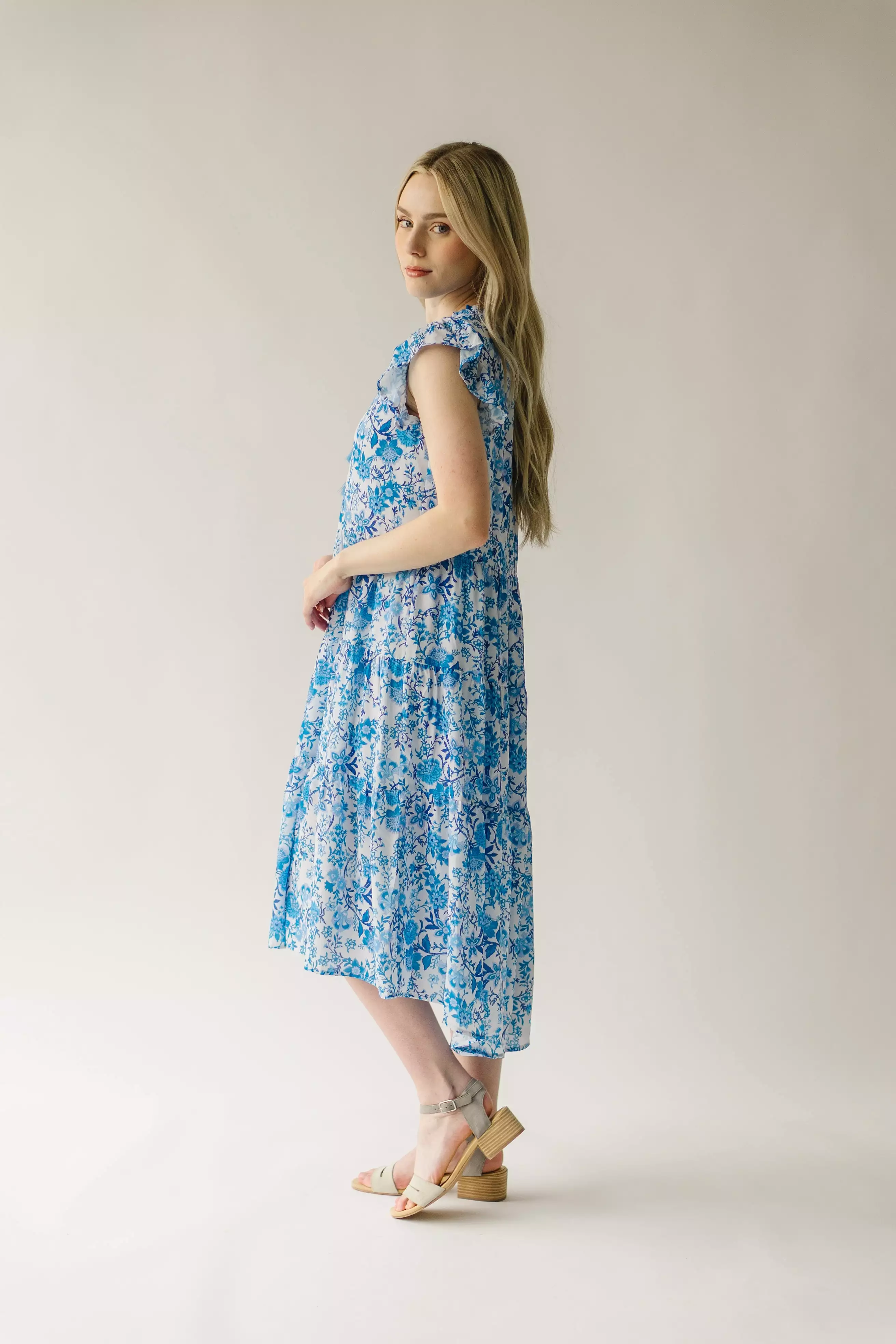 The McNeil Floral Tie Dress in Blue