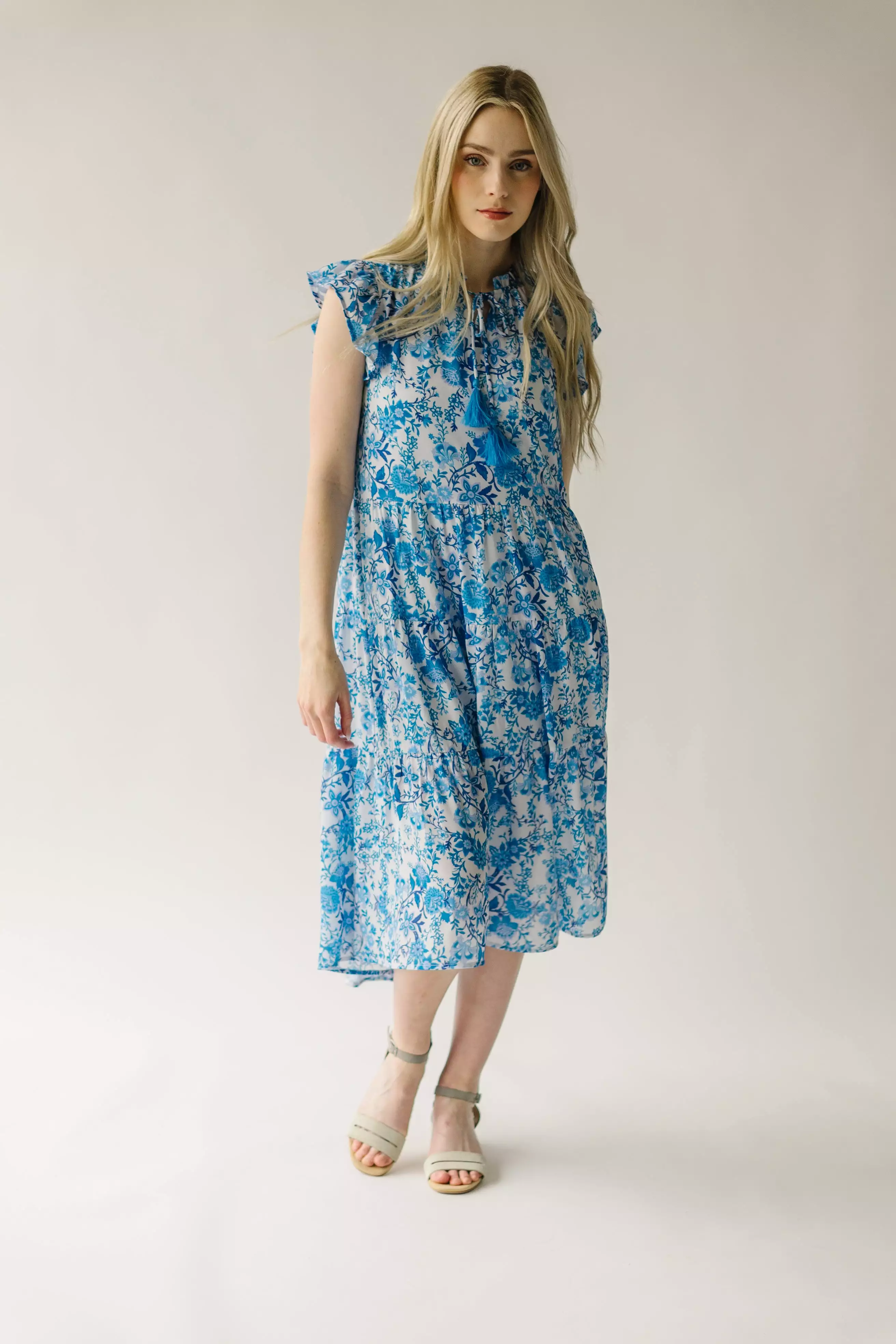 The McNeil Floral Tie Dress in Blue