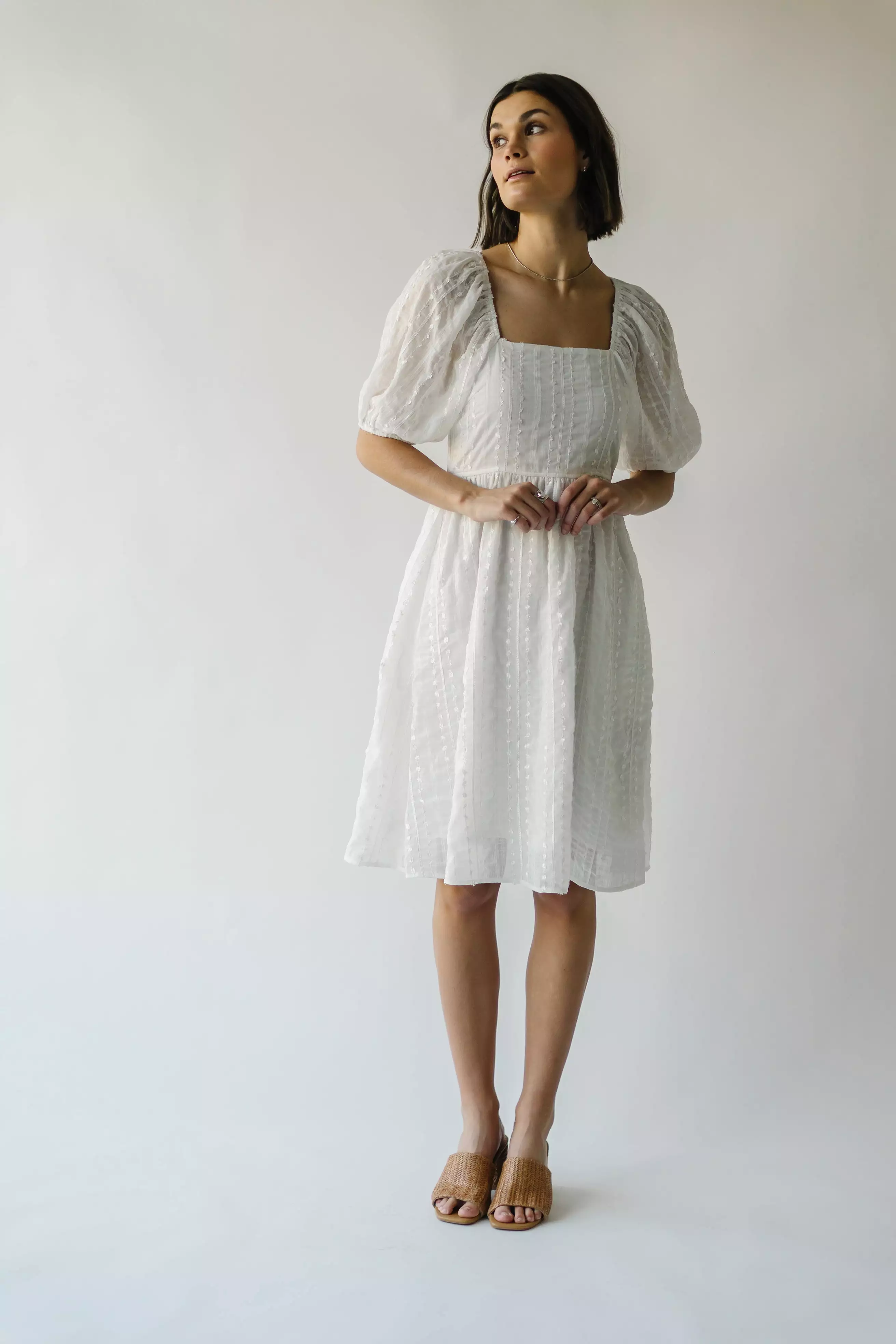 The Portman Daisy Detail Dress in Ivory