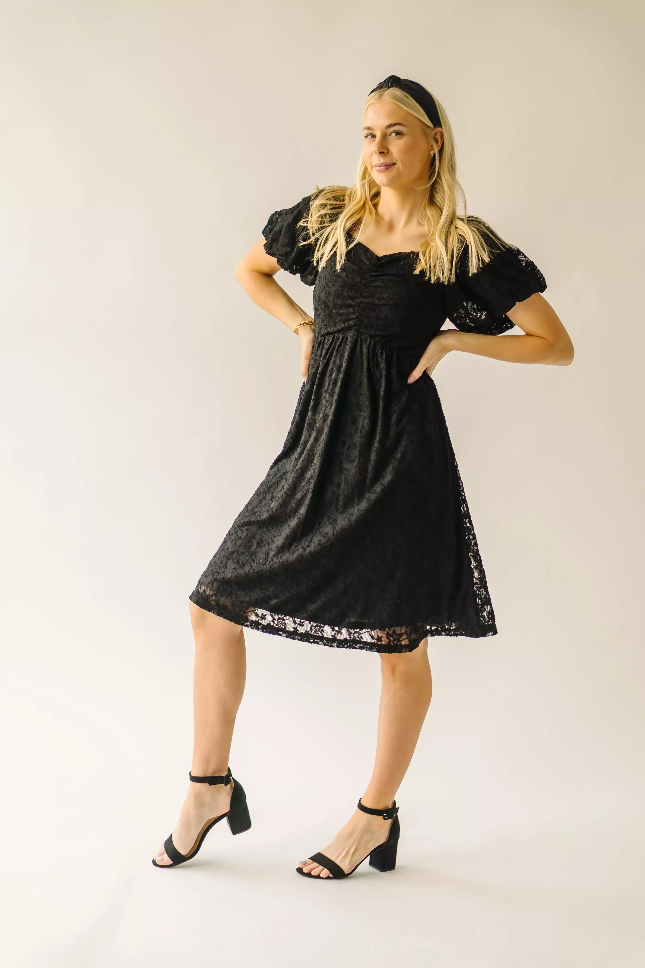 The Rosenlund Lace Detail Dress in Black