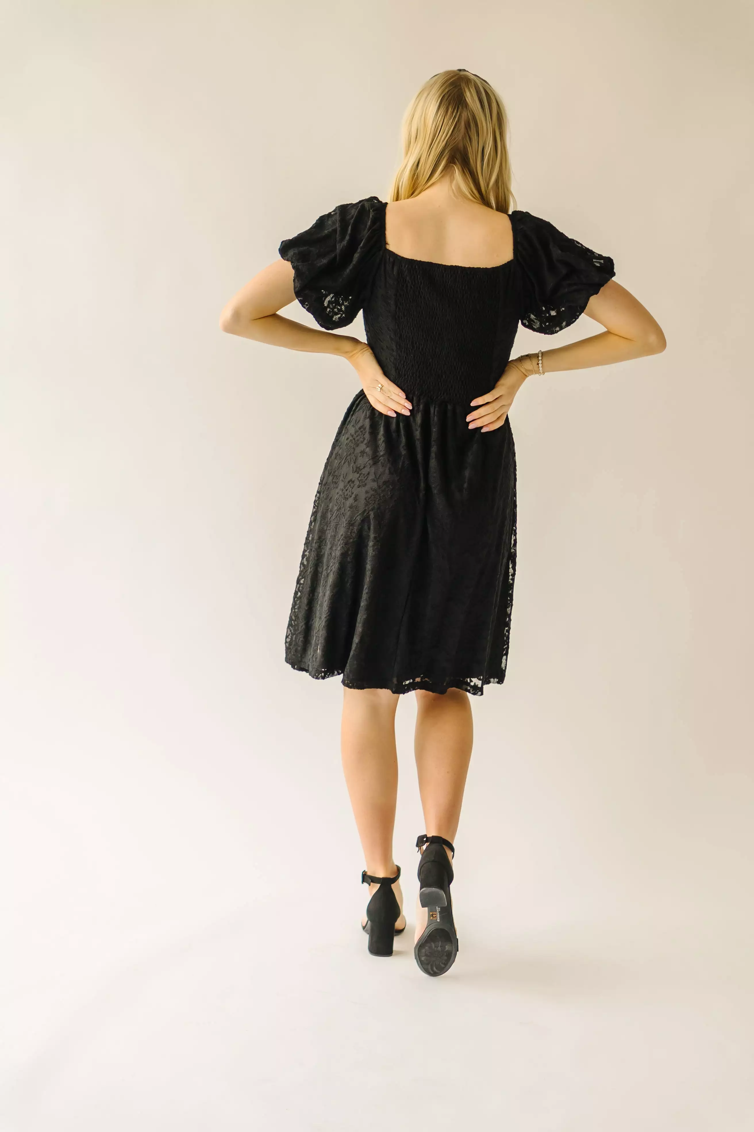 The Rosenlund Lace Detail Dress in Black