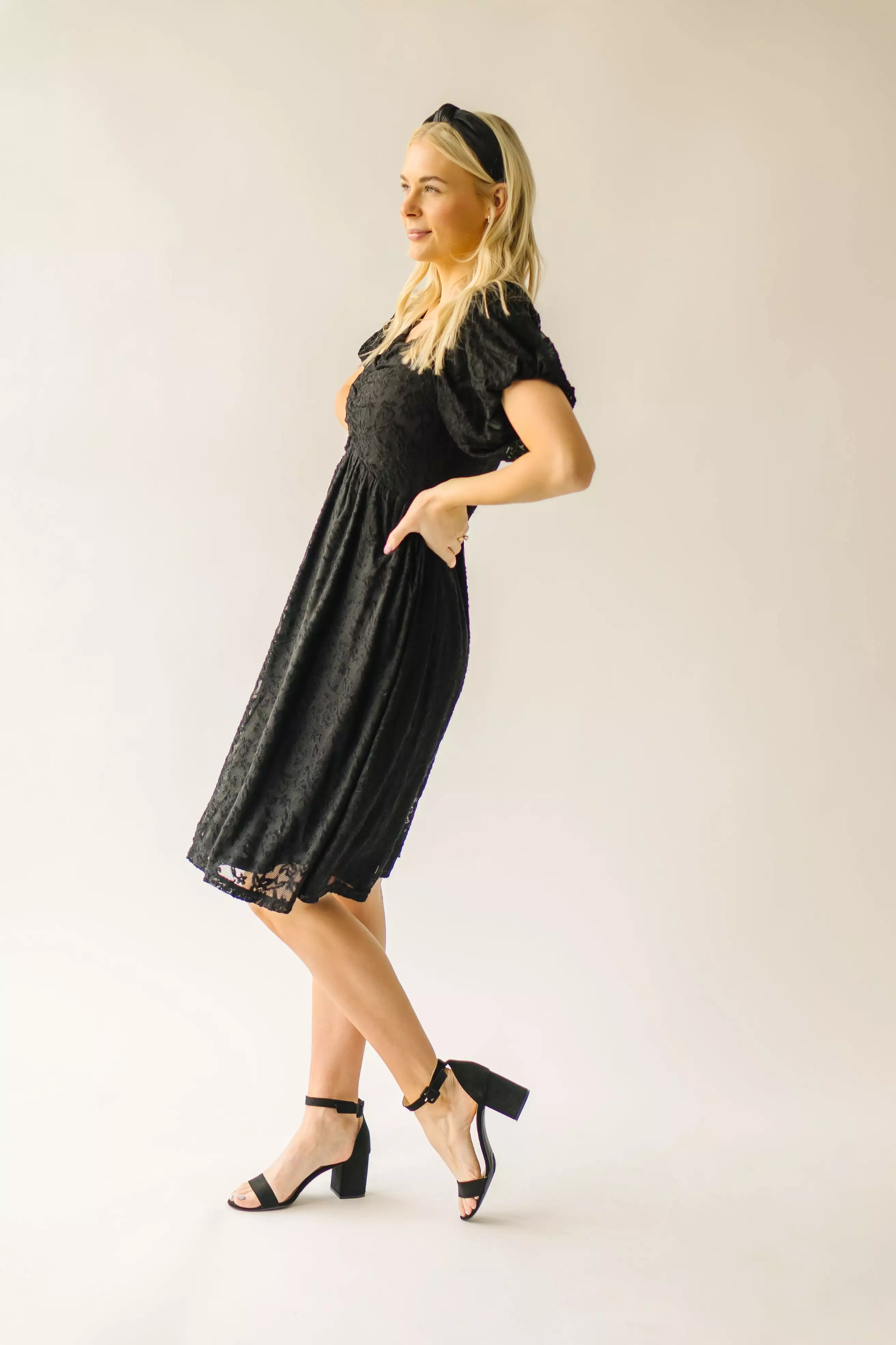 The Rosenlund Lace Detail Dress in Black