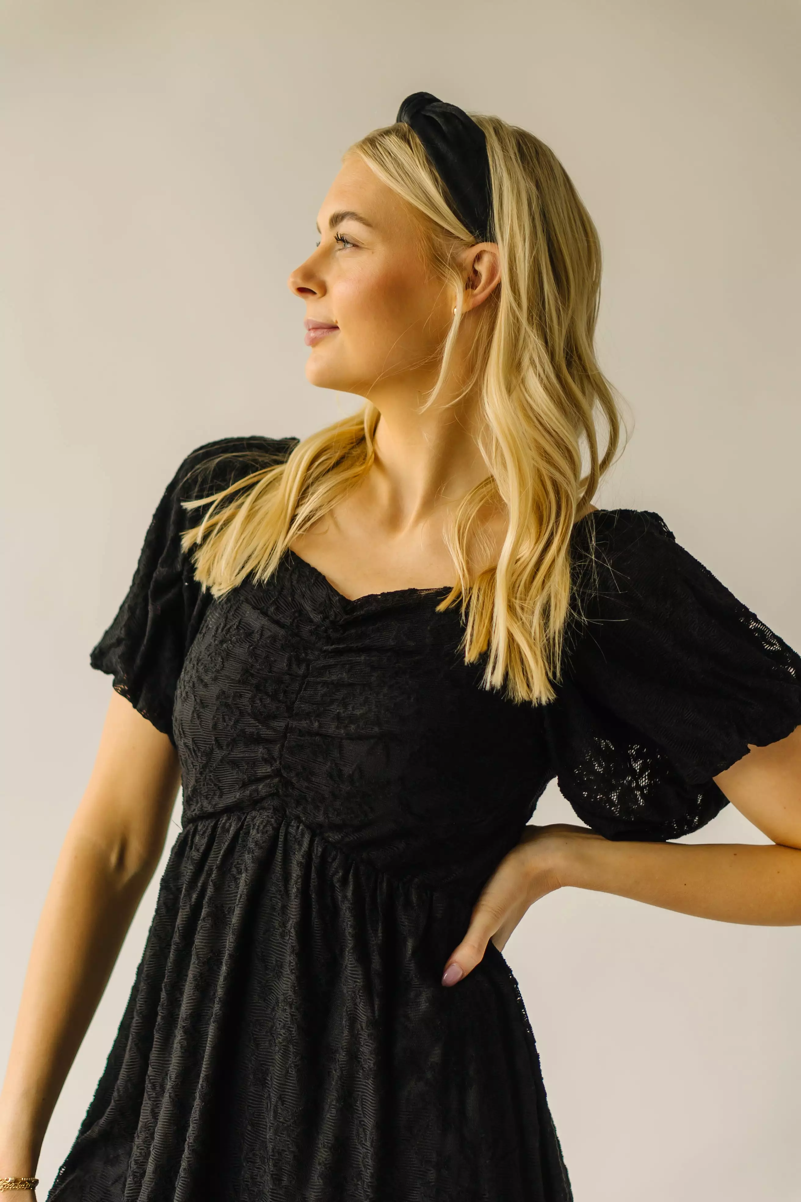 The Rosenlund Lace Detail Dress in Black