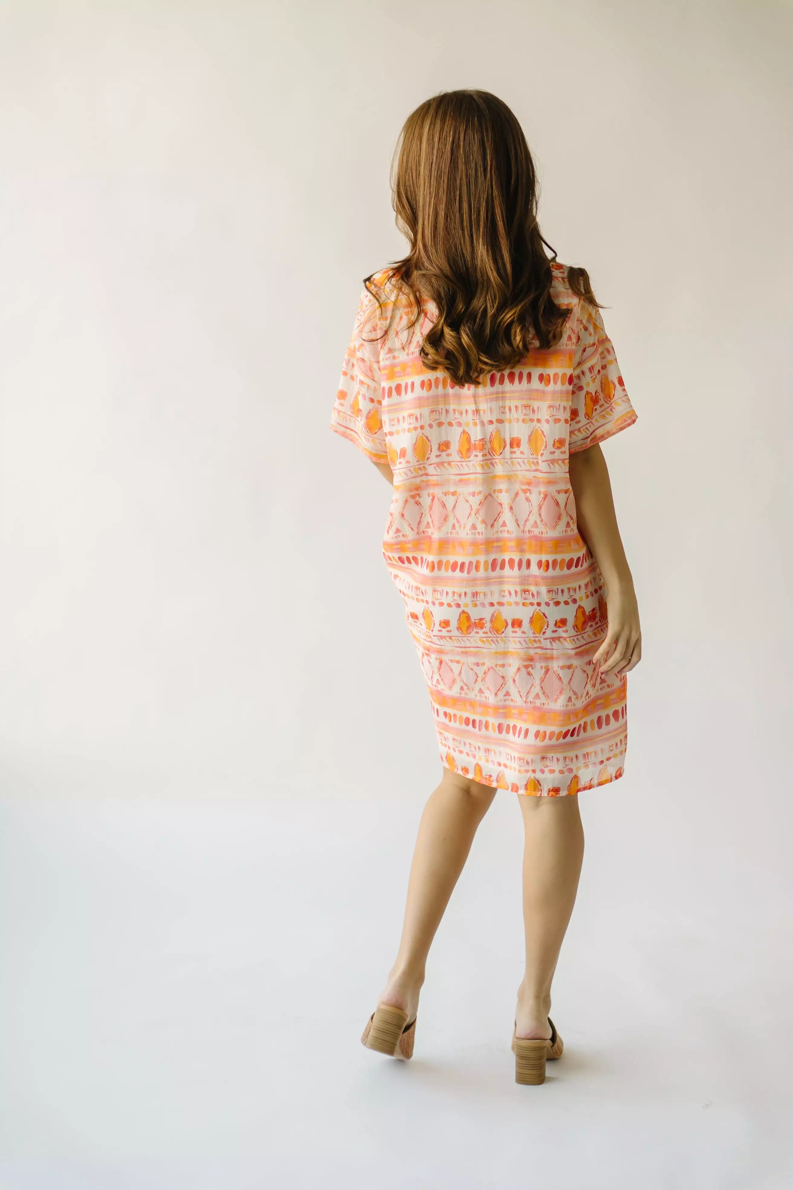 The Yellville Abstract Dress in Orange Multi