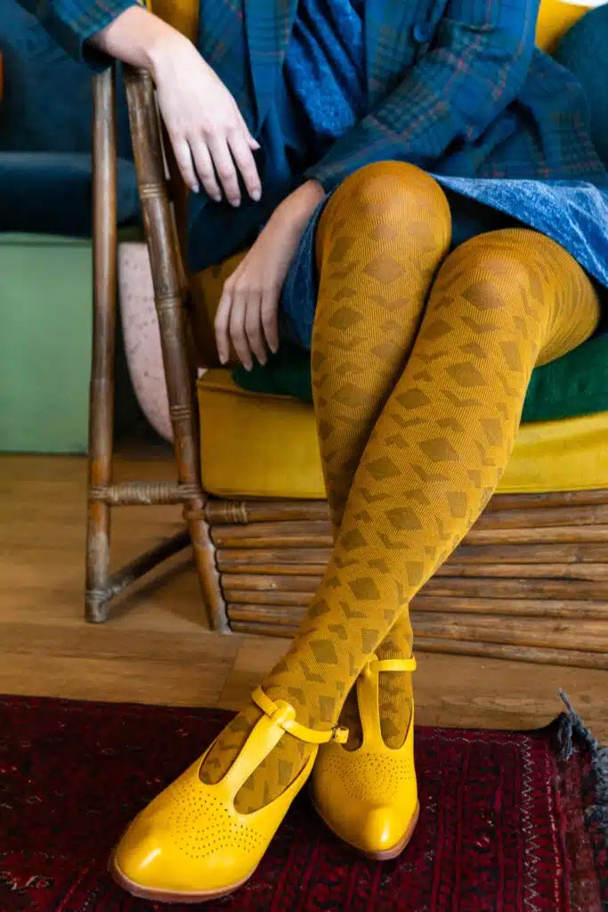 Tightology – Deco Wool Tights - Mustard