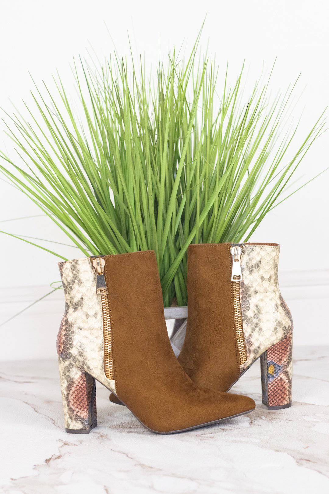 Tobacco and Snake Two tone Bootie