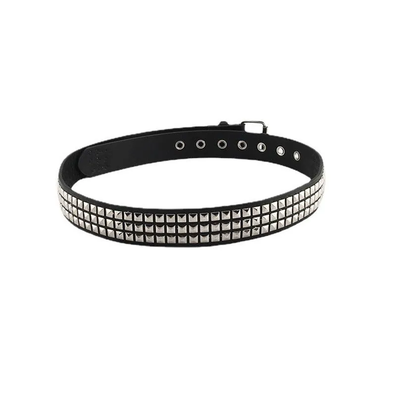 Trend Rivet Hanging Chain Belt Gothic PU Leather