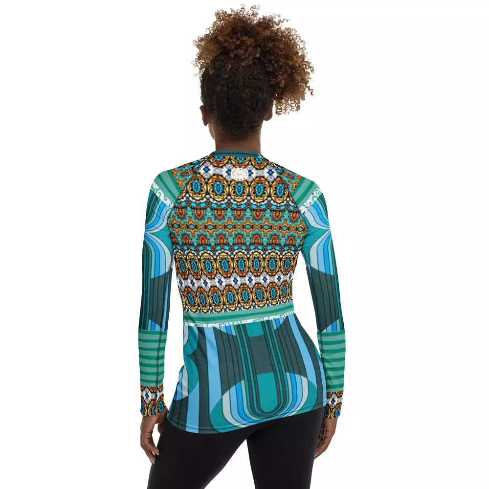 Turquoise Tonight Fashion Rashguard Top