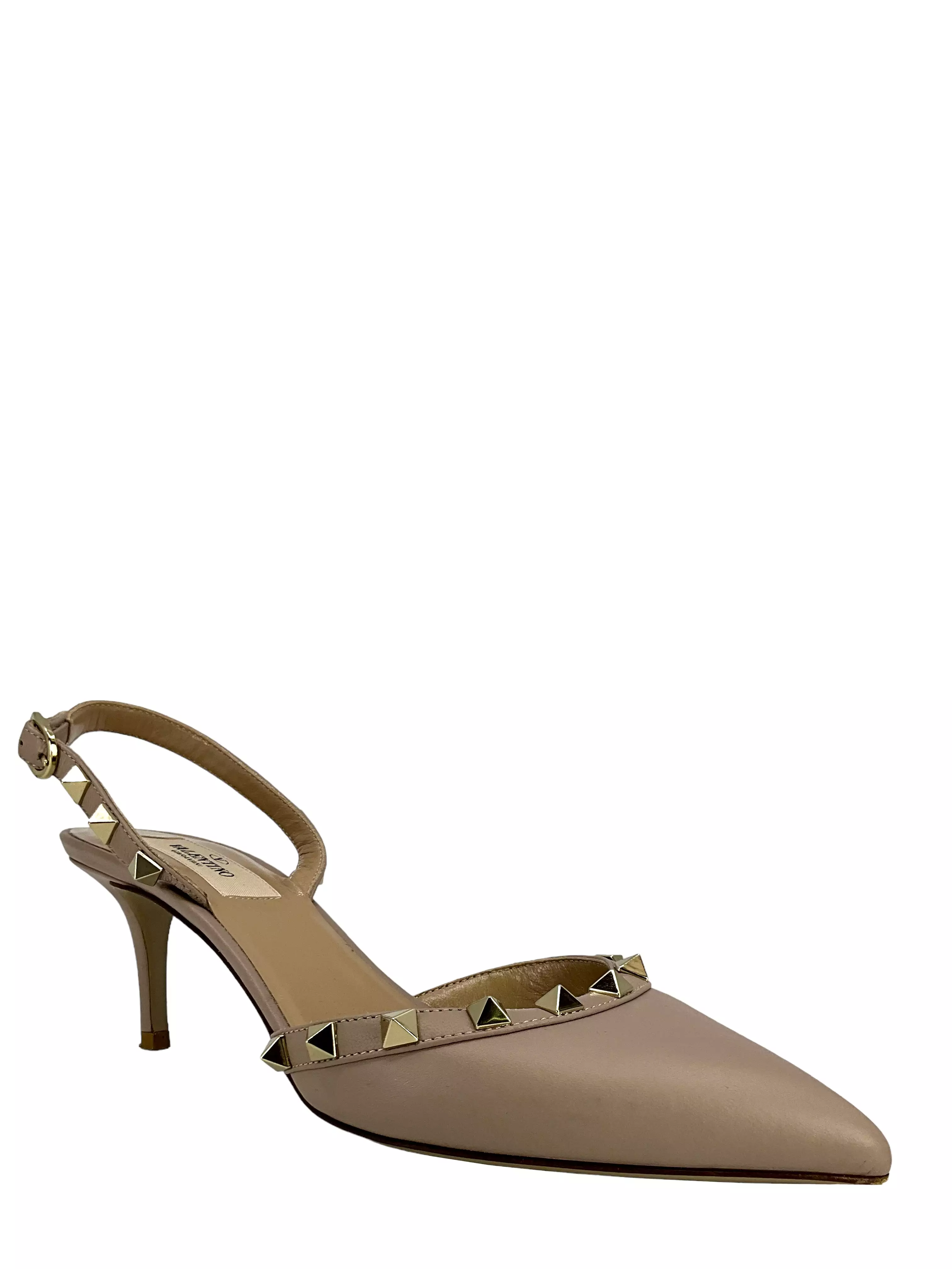 Valentino Rockstud Slingback Kitten Heel Pumps Size 6