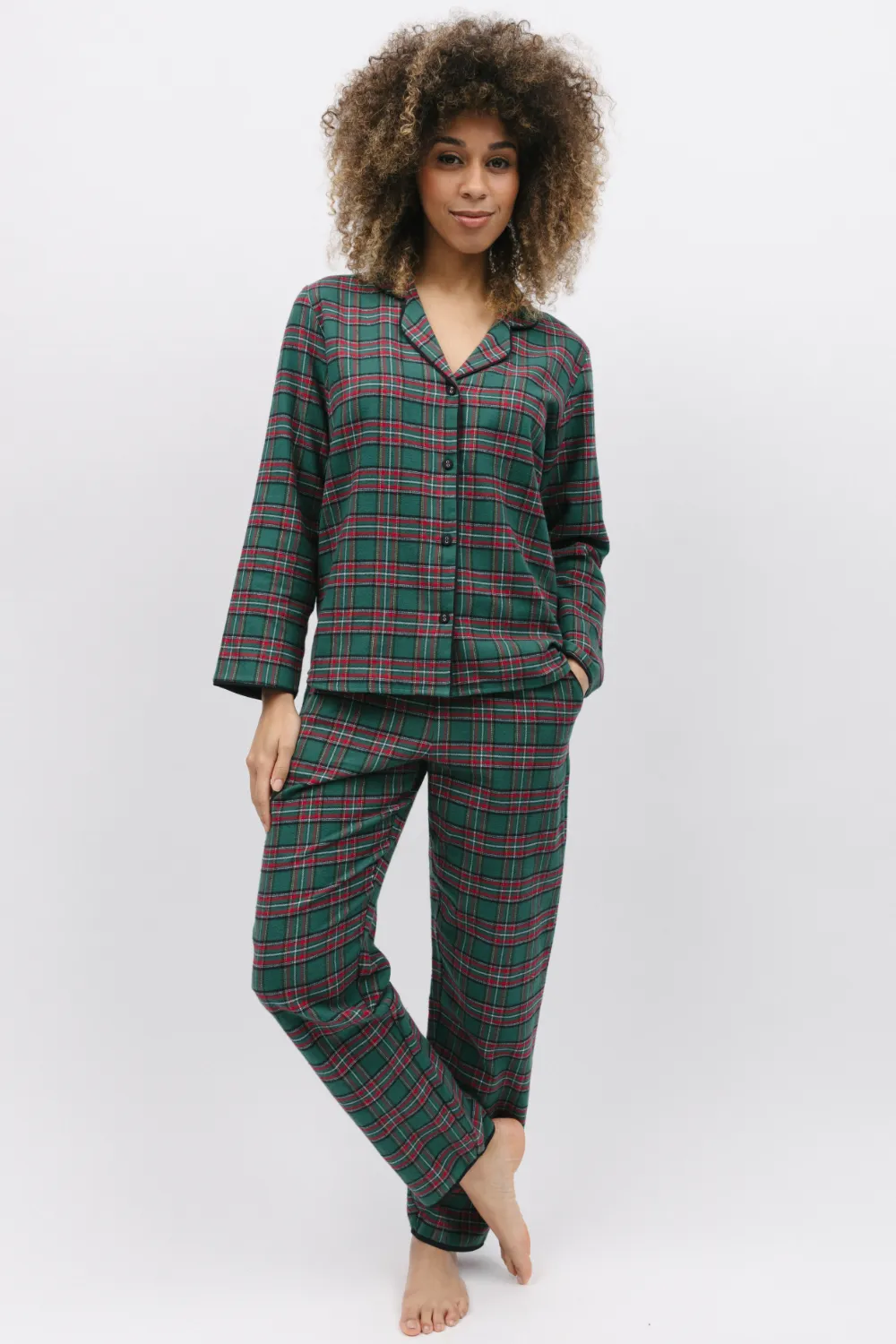 Whistler Check Pyjama Top, Size UK 8