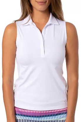 White Sleeveless Fabulous Polo