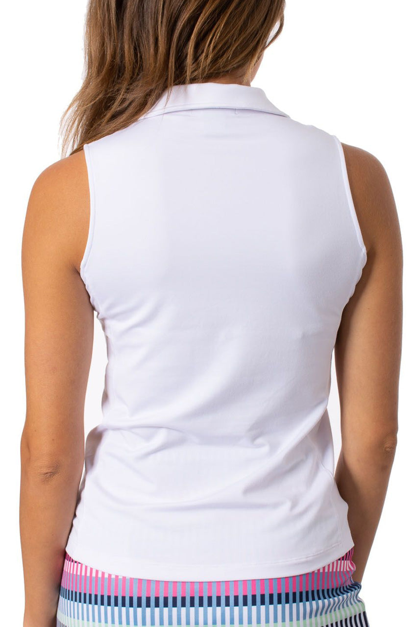 White Sleeveless Fabulous Polo