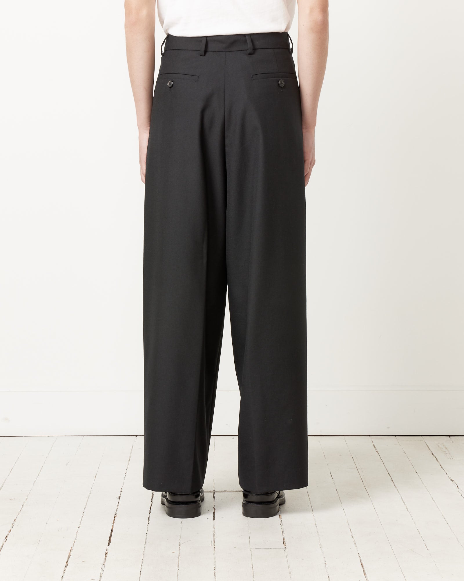 Wide Leg Tailored Pant in Black