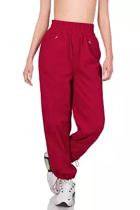 WINDBREAKER  HIGH WAISTBAND JOGGER- Burgundy