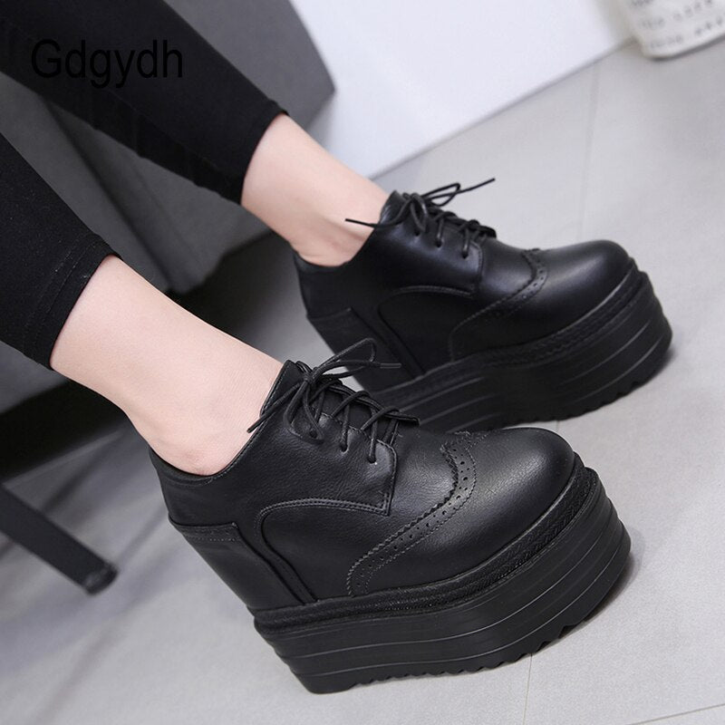 Women Pumps Vintage Round Toe Wedges Female High Heel Nightclub