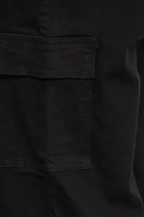 YOURS Curve Black Wide Leg Pocket Cargo Trousers